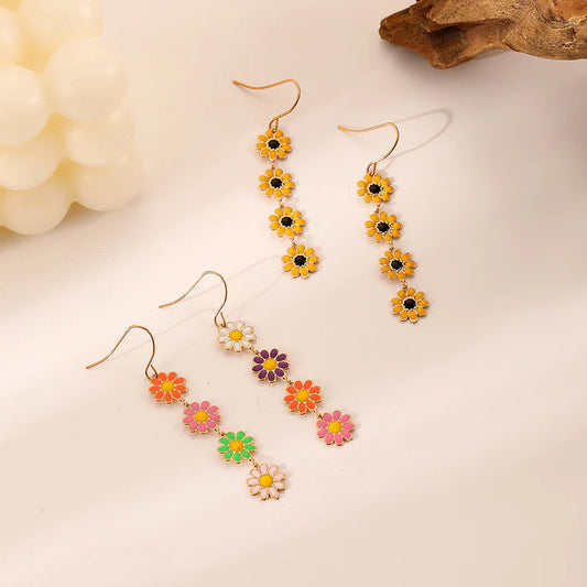 Spring Floral Dangle Earrings