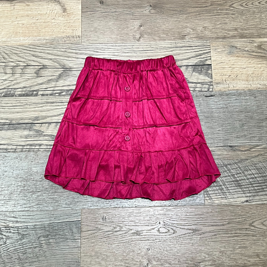 Maroon Button Skirt