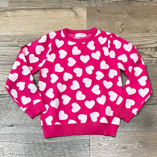 Hot Pink Hearts Sweater