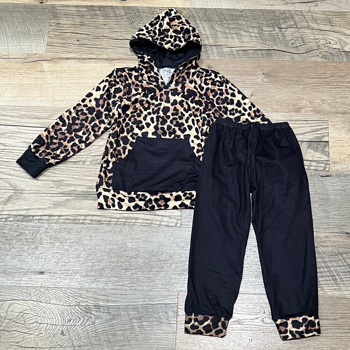 Leopard Print Hoodie & Jogger Set