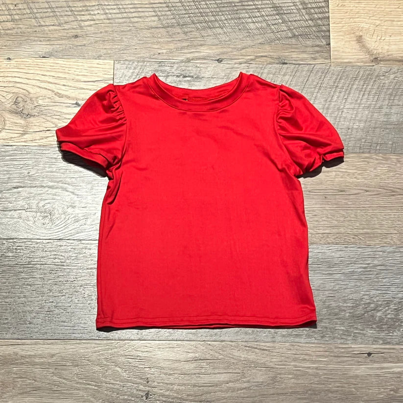 Ruby Red Puff Sleeve Tee