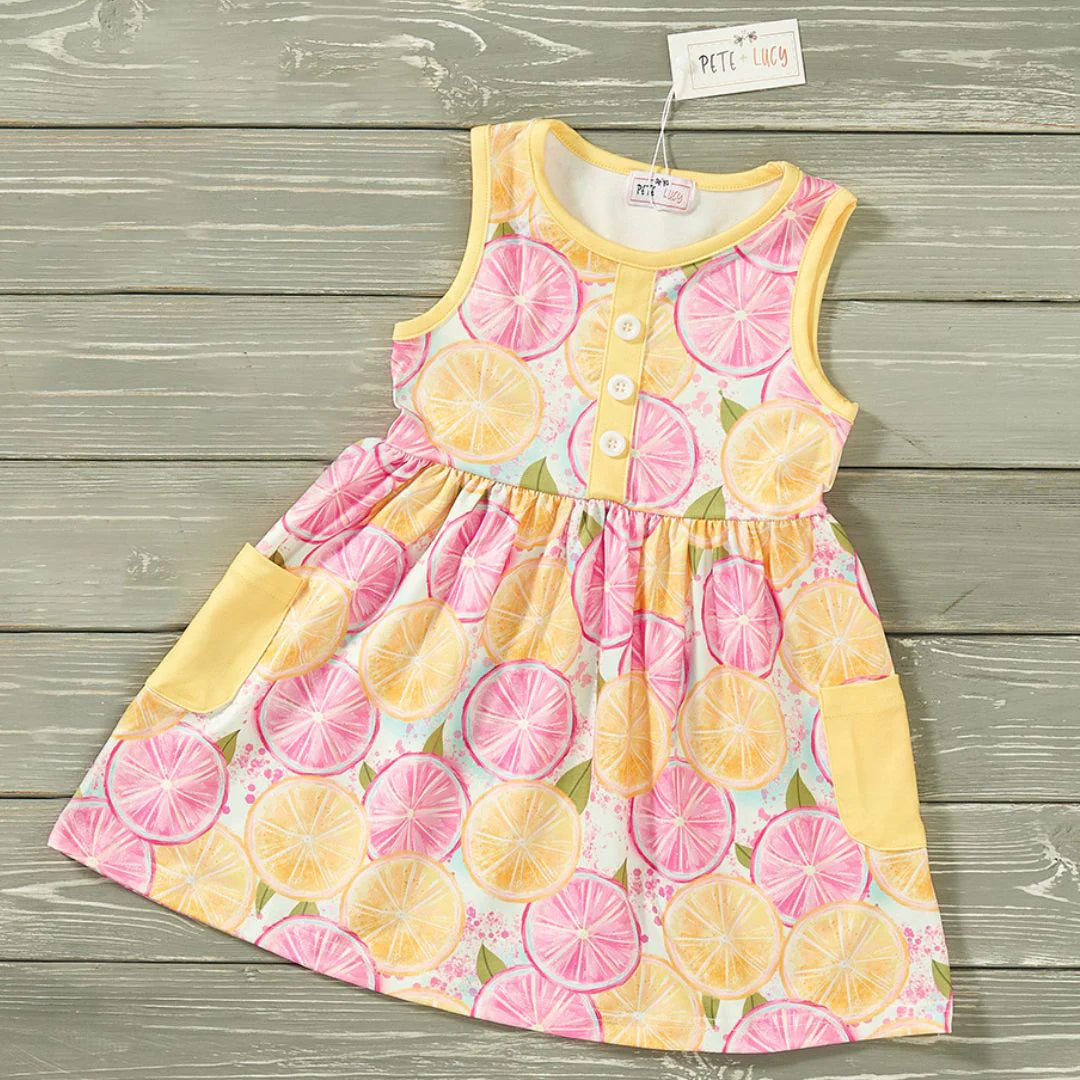 Lemon Burst Sleeveless Dress