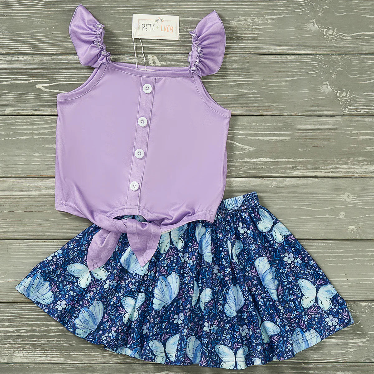 Midnight Butterflies Skirt Set