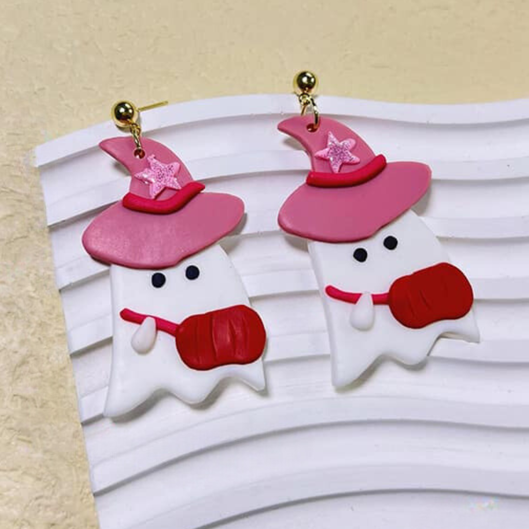 Pink Ghost Earrings