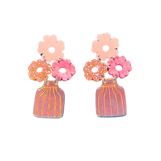 Acrylic Flower Pot Earrings